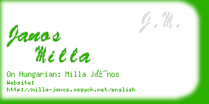 janos milla business card